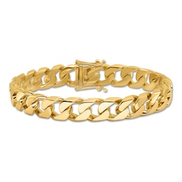 Polished Curb Chain Bracelet 14K Yellow Gold 10.6mm