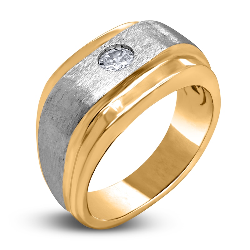 Men's Diamond Anniversary Ring 1/4 ct tw Round 14K Two-Tone Gold