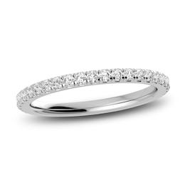 Juliette Maison Natural White Sapphire Eternity Ring 10K White Gold