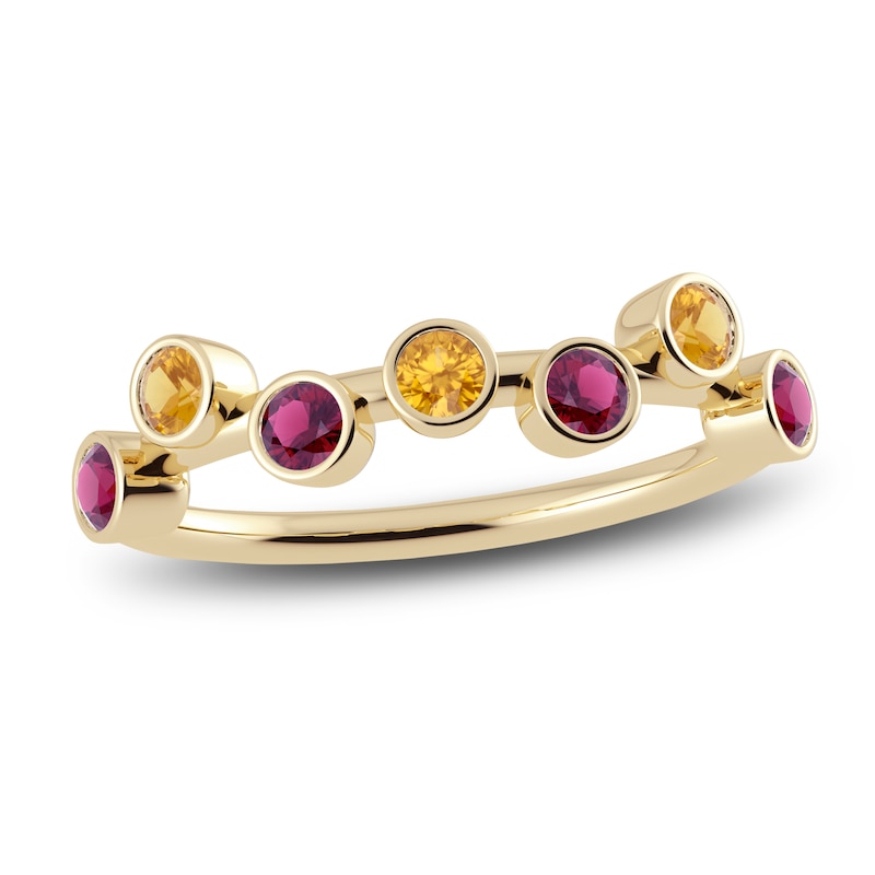Main Image 1 of Juliette Maison Natural Citrine & Natural Rhodolite Garnet Ring 10K Yellow Gold
