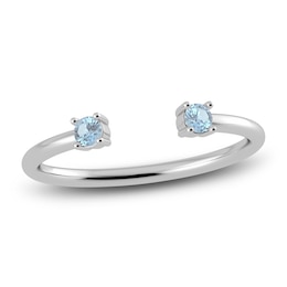 Juliette Maison Natural Aquamarine Cuff Ring 10K White Gold