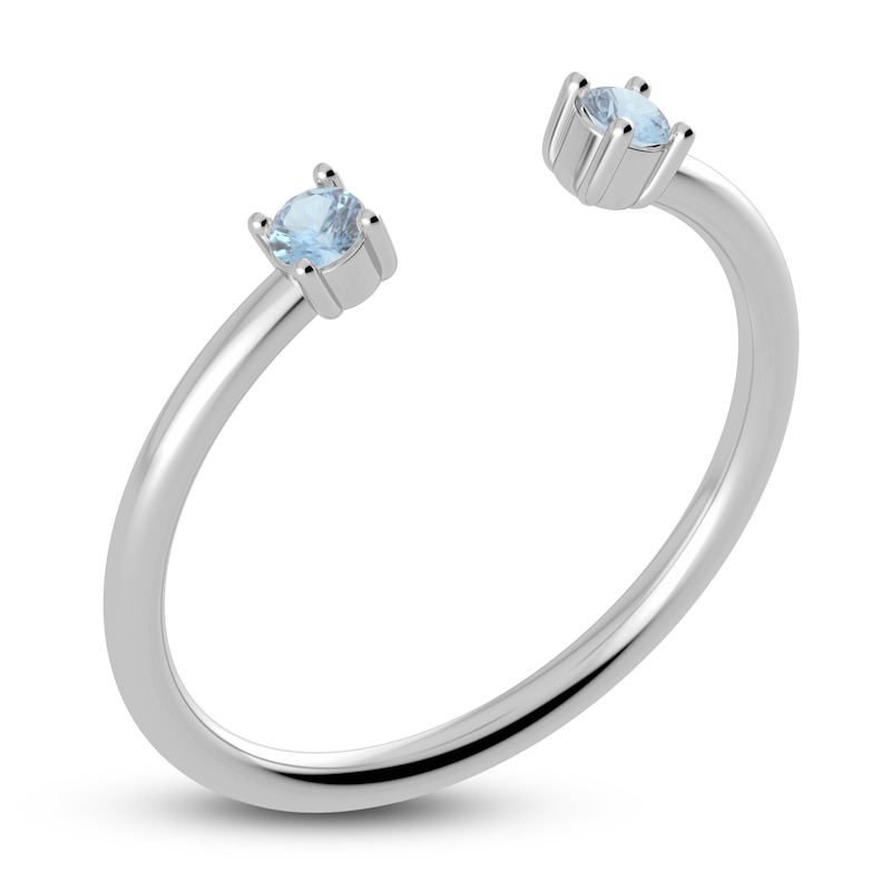 Main Image 2 of Juliette Maison Natural Aquamarine Cuff Ring 10K White Gold