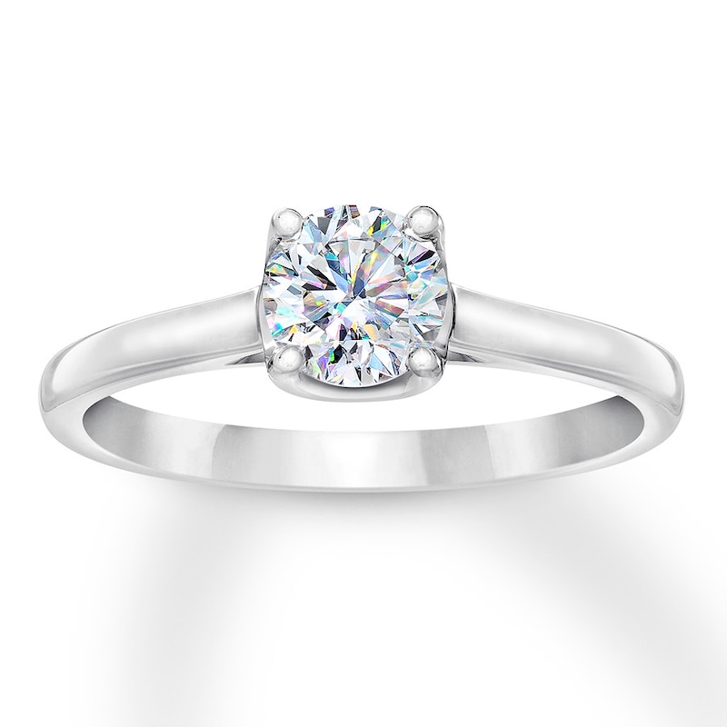 THE LEO First Light Diamond Solitaire Ring 3/4 ct 14K White Gold (I1/I)