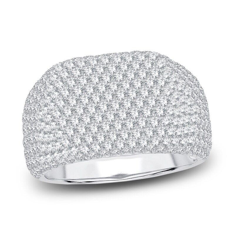 Main Image 1 of Men's Lab-Grown Diamond Ring 3-1/2 ct tw Round 14K White Gold