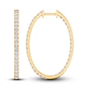 Thumbnail Image 0 of Lab-Created Diamond Hoop Earrings 2 ct tw Round 14K Yellow Gold