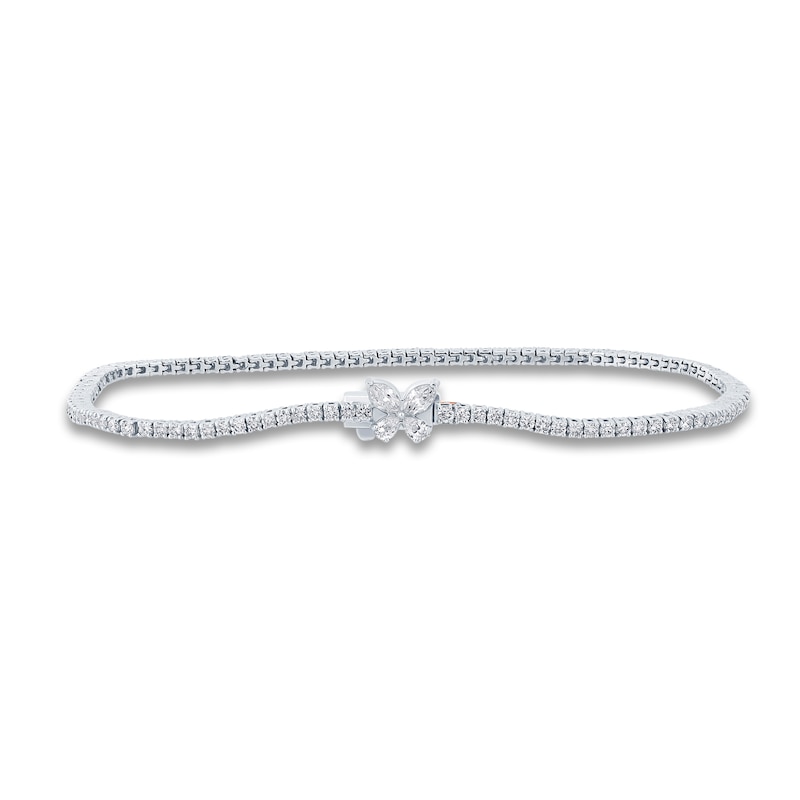 Pnina Tornai Diamond Butterfly Bracelet 1-3/4 ct tw Pear/Marquise/Round 14K White Gold