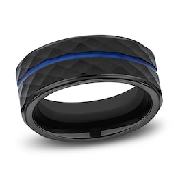 Line Wedding Band Black Cobalt 8.0mm