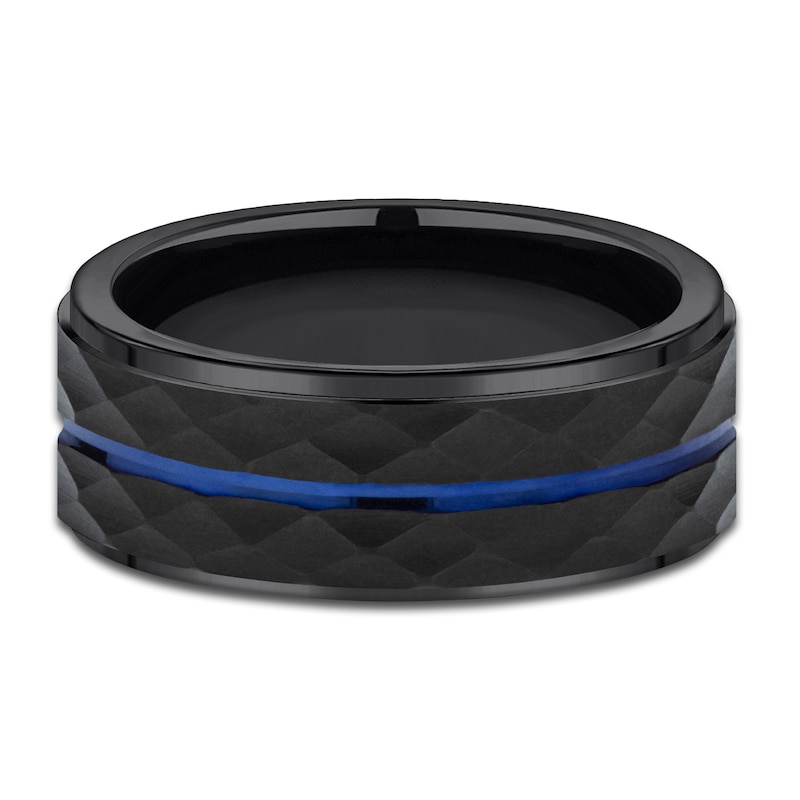 Main Image 3 of Line Wedding Band Black Cobalt 8.0mm