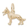 German Shepherd Charm 14K Yellow Gold