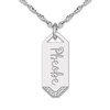 Thumbnail Image 1 of Engravable High-Polish Circle Necklace Diamond Accents 14K White Gold 18" 20mm