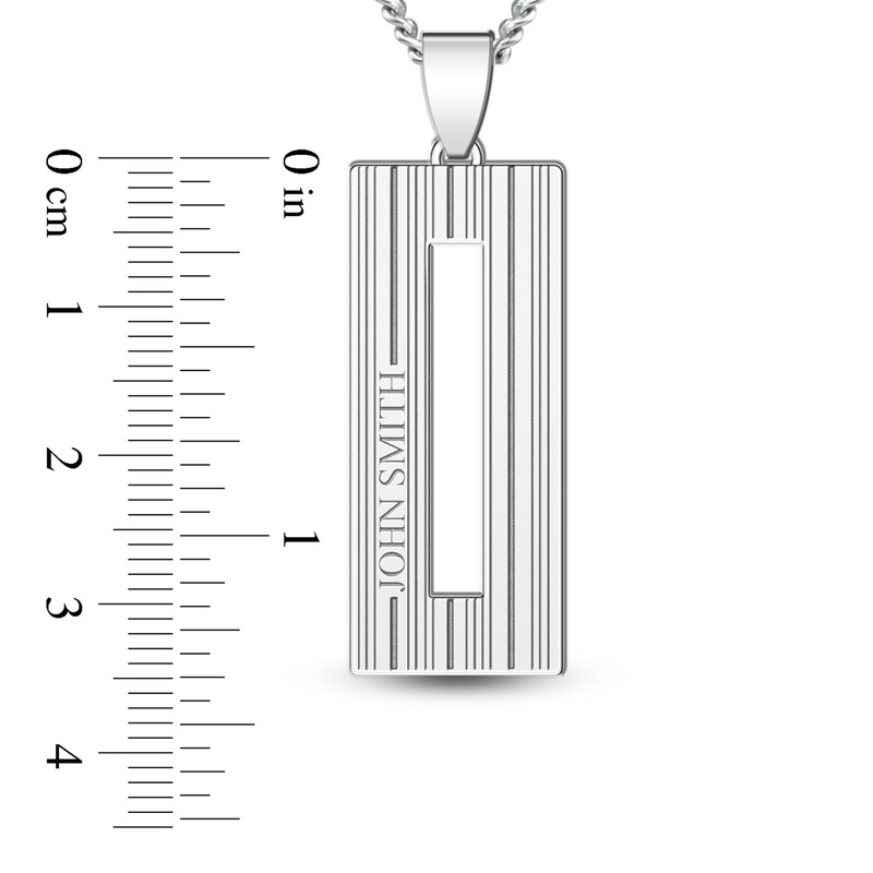 Main Image 2 of Men's Engravable Pendant Necklace Sterling Silver 22"