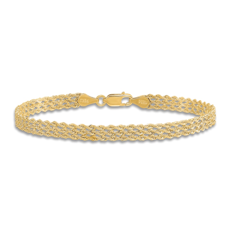 18 kt yellow gold rope charm bracelet with heart - Itai Diamonds