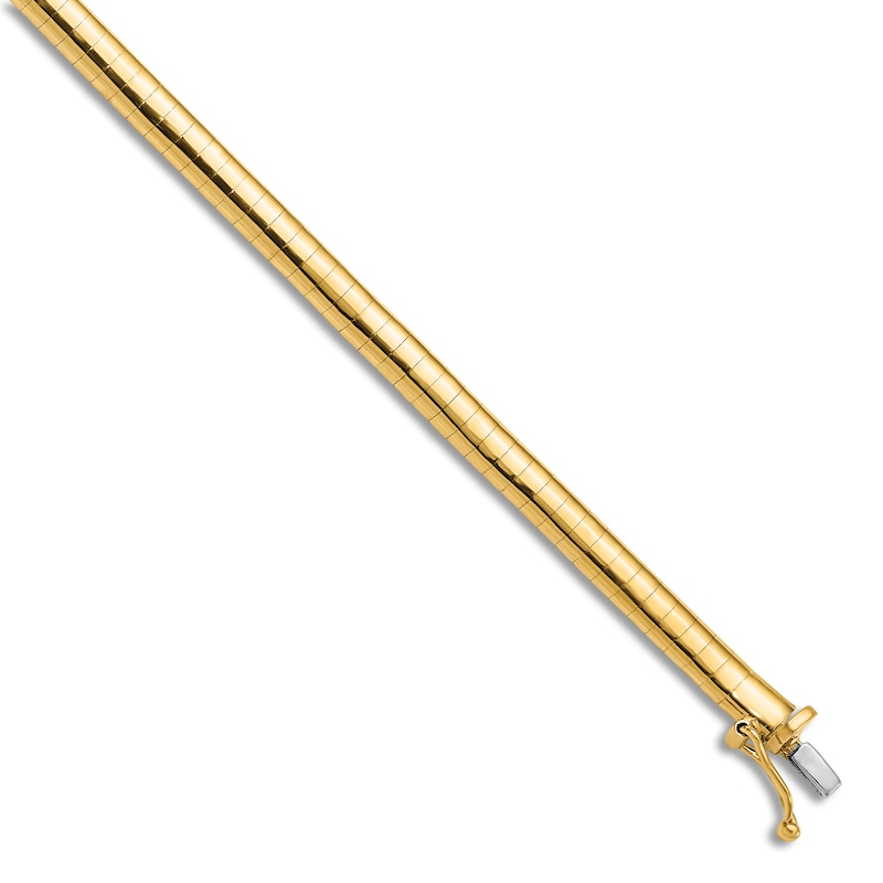 Main Image 1 of Domed Omega Bracelet 14K Two-Tone Gold 7"
