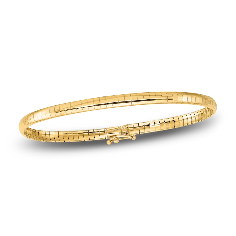 Main Image 3 of Domed Omega Bracelet 14K Two-Tone Gold 7"