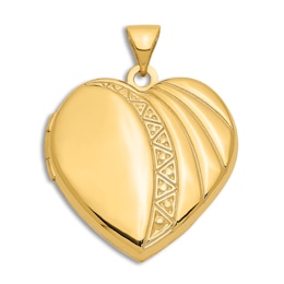 High-Polish Heart Locket Charm 14K Yellow Gold