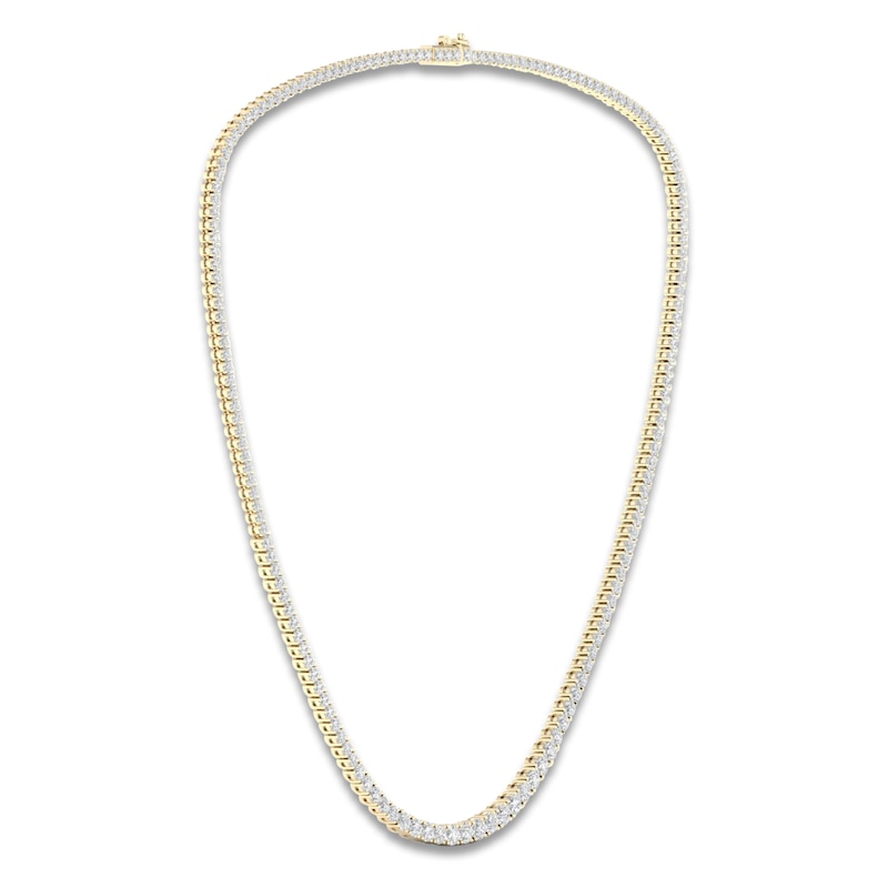 Main Image 2 of Lab-Grown Diamond Tennis Necklace 10 ct tw 14K Yellow Gold