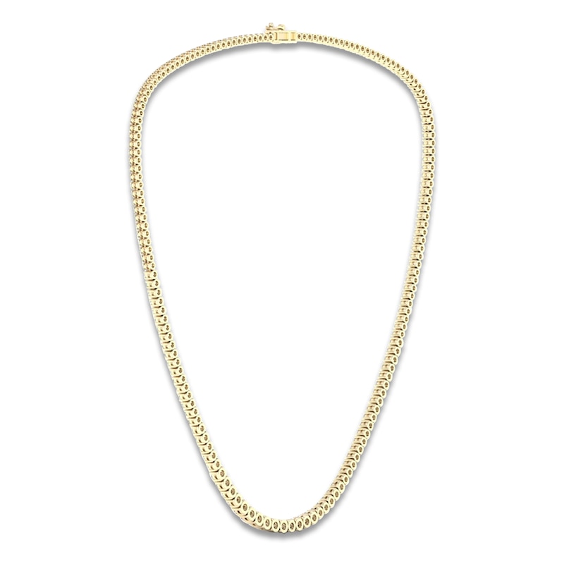Main Image 3 of Lab-Grown Diamond Tennis Necklace 10 ct tw 14K Yellow Gold