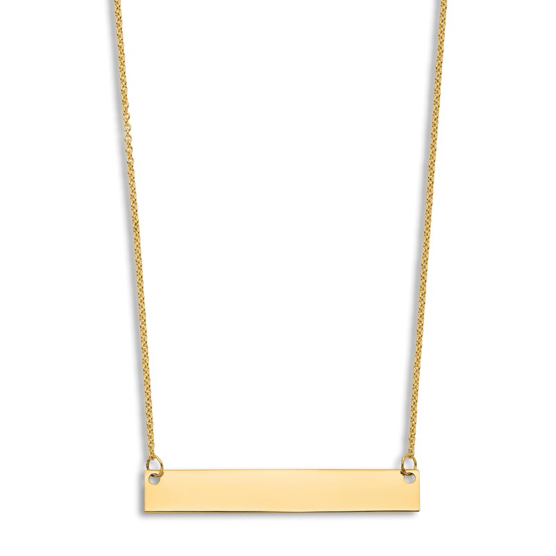 Main Image 2 of Engravable Bar Necklace 14K Yellow Gold