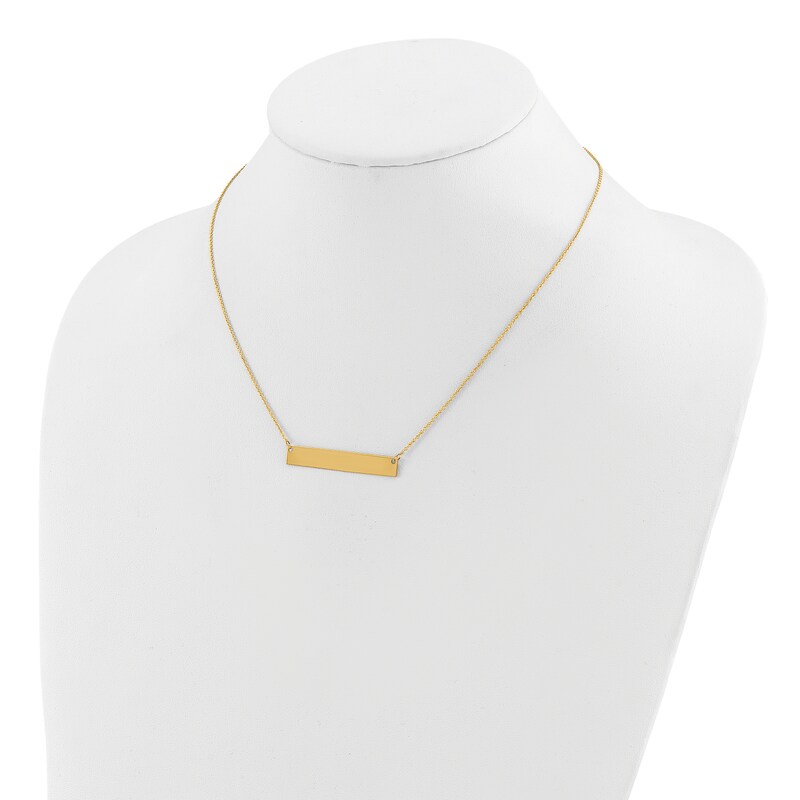 Main Image 3 of Engravable Bar Necklace 14K Yellow Gold
