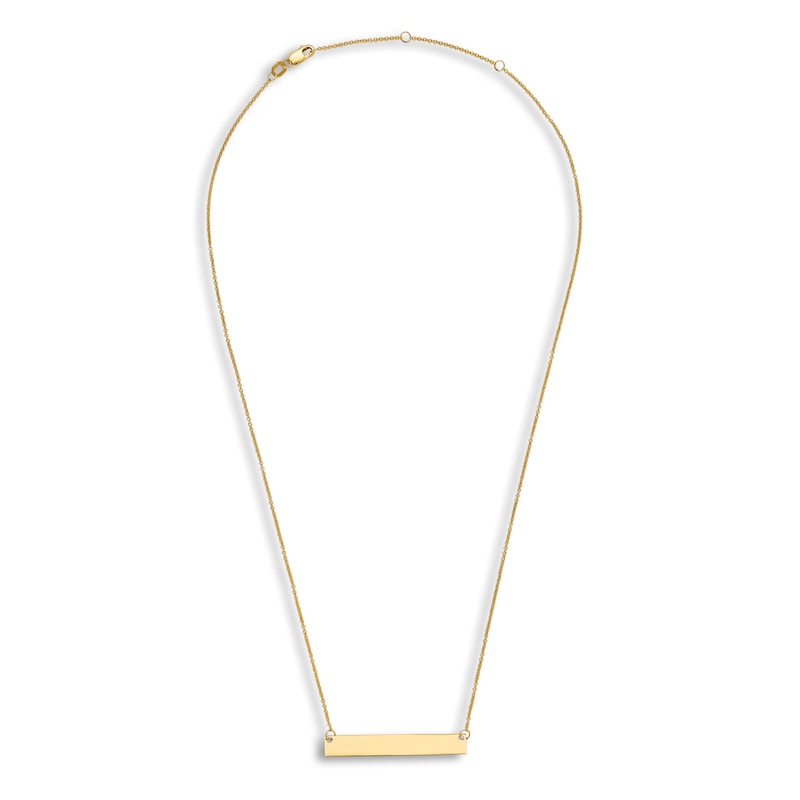 Main Image 4 of Engravable Bar Necklace 14K Yellow Gold