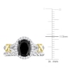 Thumbnail Image 3 of Y-Knot Black Diamond Bridal Set 2-1/8 ct tw Oval/Round 14K Two-Tone Gold