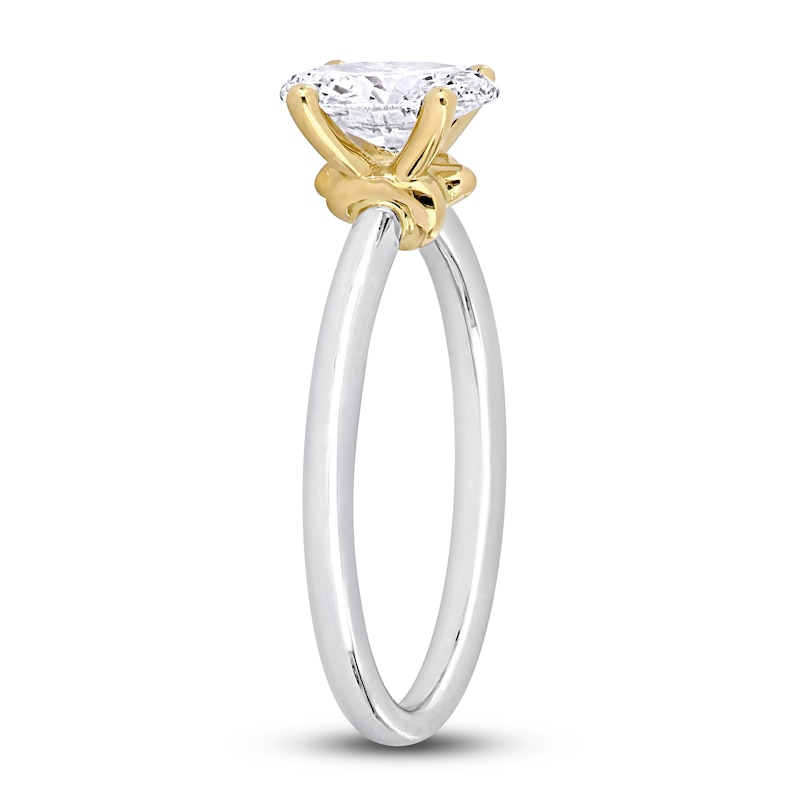 Main Image 2 of Y-Knot Diamond Solitaire Ring 1 ct tw Oval 14K White Gold (I/I1)