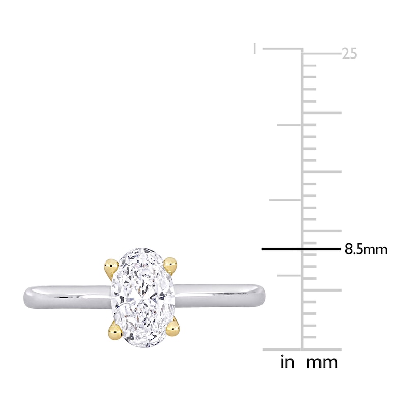 Main Image 4 of Y-Knot Diamond Solitaire Ring 1 ct tw Oval 14K White Gold (I/I1)
