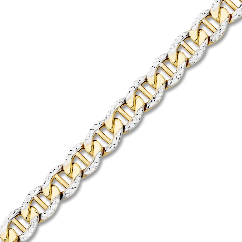 Men's Diamond-Cut Mariner Chain Bracelet 10K Yellow Gold 8.5" 7.8mm