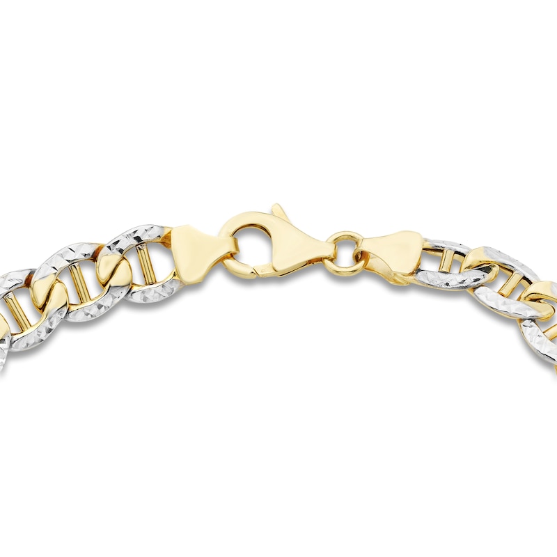 Men's Diamond-Cut Mariner Chain Bracelet 10K Yellow Gold 8.5" 7.8mm