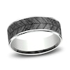 Thumbnail Image 0 of Chevron Wedding Band Tantalum/14K White Gold 7.5mm