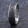 Thumbnail Image 3 of Chevron Wedding Band Tantalum/14K White Gold 7.5mm