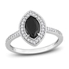 Thumbnail Image 0 of Black & White Diamond Halo Engagement Ring 1-1/4 ct tw Round 14K White Gold