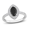 Thumbnail Image 1 of Black & White Diamond Halo Engagement Ring 1-1/4 ct tw Round 14K White Gold