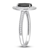 Thumbnail Image 1 of Black & White Diamond Halo Engagement Ring 1-1/4 ct tw Round 14K White Gold