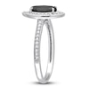 Thumbnail Image 2 of Black & White Diamond Halo Engagement Ring 1-1/4 ct tw Round 14K White Gold