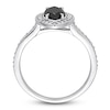 Thumbnail Image 2 of Black & White Diamond Halo Engagement Ring 1-1/4 ct tw Round 14K White Gold