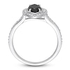 Thumbnail Image 3 of Black & White Diamond Halo Engagement Ring 1-1/4 ct tw Round 14K White Gold