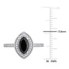 Thumbnail Image 3 of Black & White Diamond Halo Engagement Ring 1-1/4 ct tw Round 14K White Gold