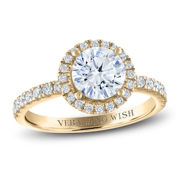 Vera Wang WISH Diamond Engagement Ring 2 ct tw Round 18K Yellow Gold