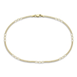 Fancy Curb Anklet 10K Yellow Gold 10&quot;