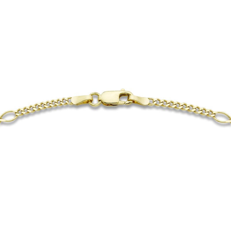 Main Image 3 of Fancy Curb Link Anklet 10K Yellow Gold 10"
