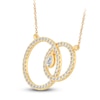 Thumbnail Image 1 of Diamond Pendant Necklace 7/8 ct tw Pear/Round 14K Yellow Gold 18"