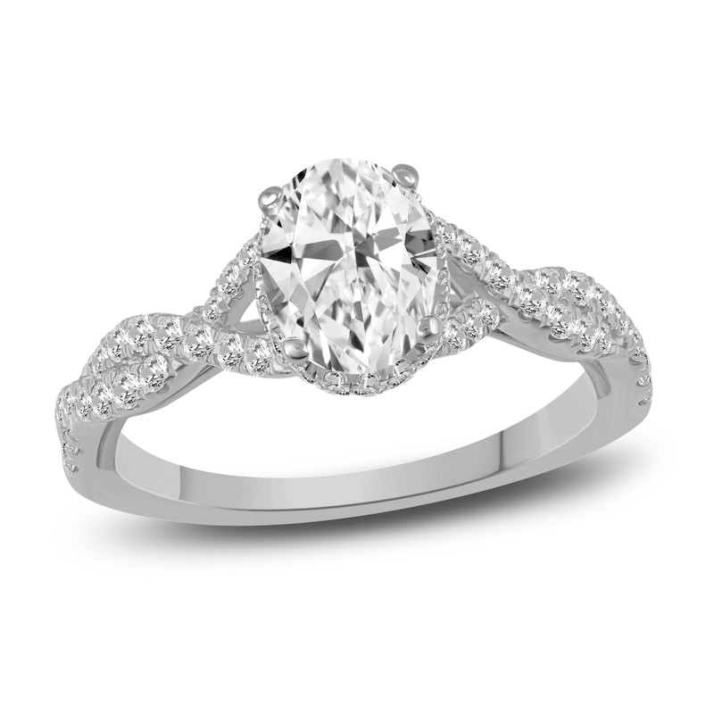 Petite Twist Diamond Engagement Ring in 14k White Gold (1/10 ct. tw.)