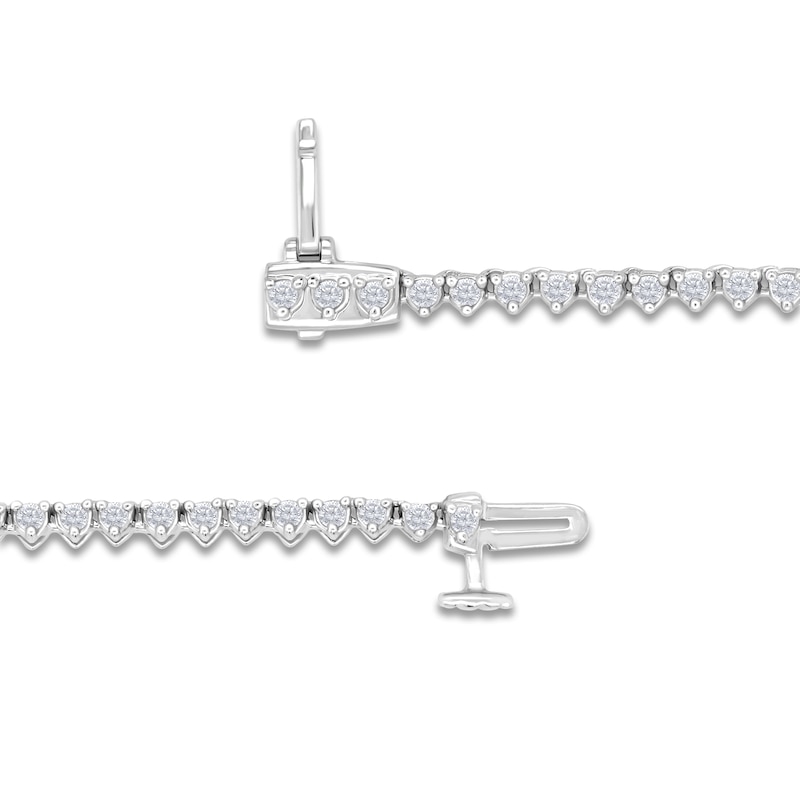 Main Image 2 of Diamond Tennis Necklace 3 ct tw Round 14K White Gold 16"
