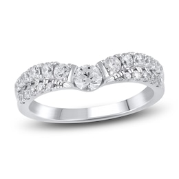 Diamond Contour Wedding Band 3/4 ct tw Round 14K White Gold