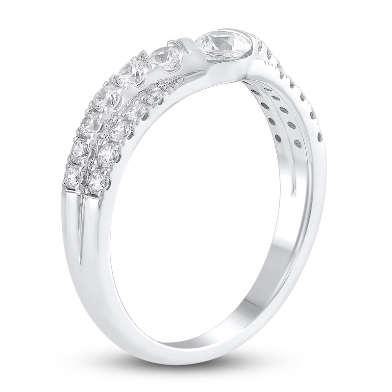 Main Image 2 of Diamond Contour Wedding Band 3/4 ct tw Round 14K White Gold
