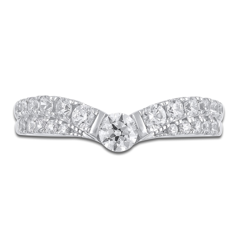 Main Image 3 of Diamond Contour Wedding Band 3/4 ct tw Round 14K White Gold