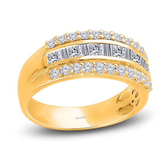Kallati Diamond Ring 1-1/2 ct tw Princess/Baguette/Round 14K Yellow Gold