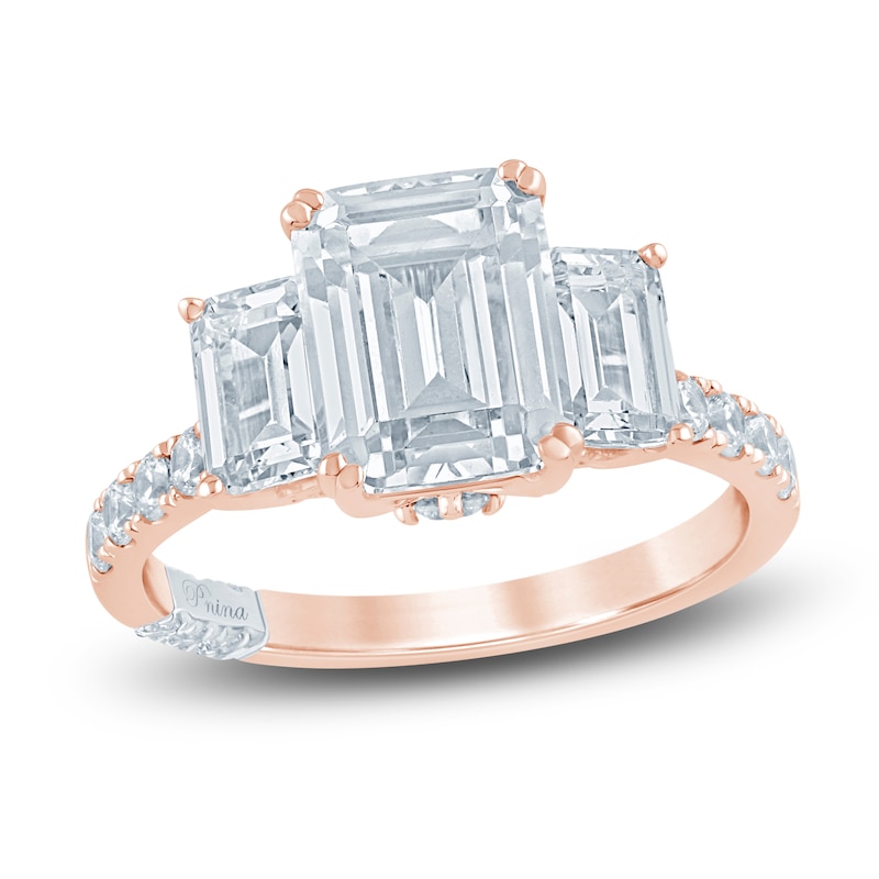 Pnina Tornai Lab-Created Diamond Engagement Ring 3-1/2 ct tw Emerald ...