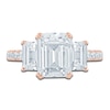 Thumbnail Image 2 of Pnina Tornai Lab-Created Diamond Engagement Ring 3-1/2 ct tw Emerald/Round 14K Rose Gold